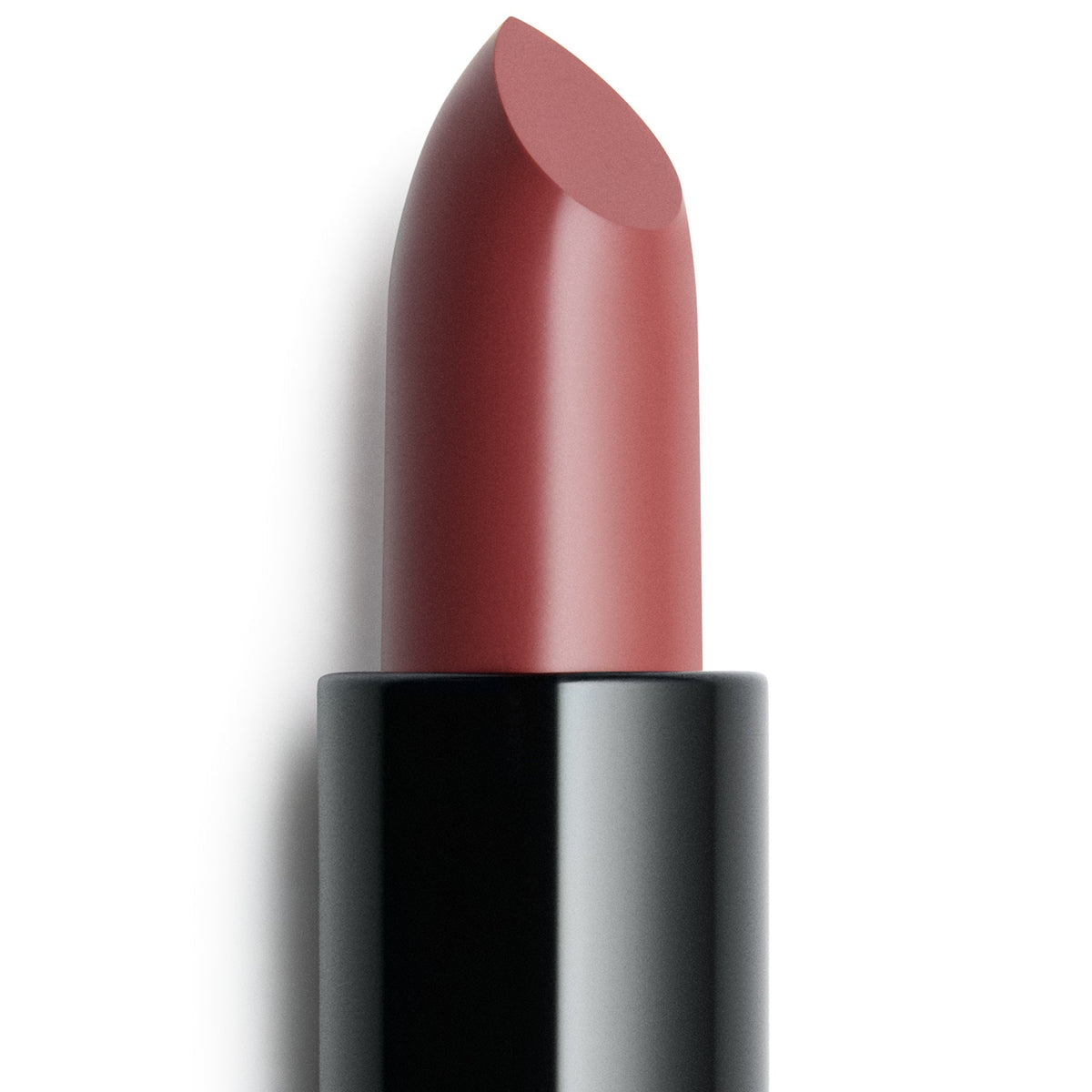 ANIÉ Film Buff cream lipstick in medium rosy brown nude, close-up of the bullet